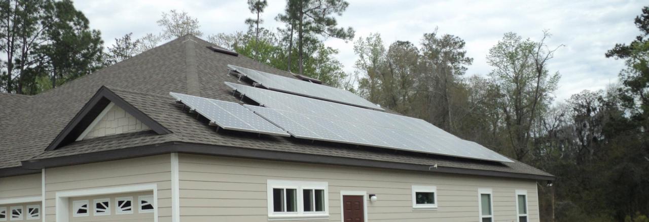 Solar panels on house in Gainesville, Florida