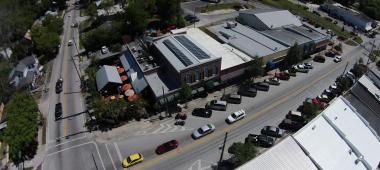 Solar array on building in downtown High Springs