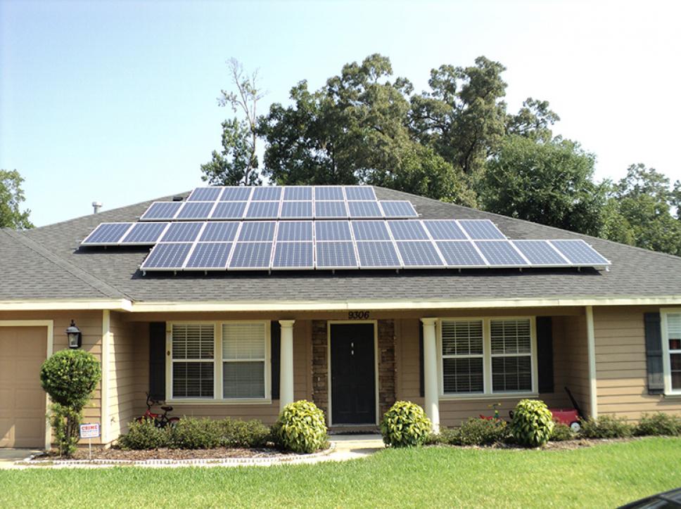 roof mounted solar panel system