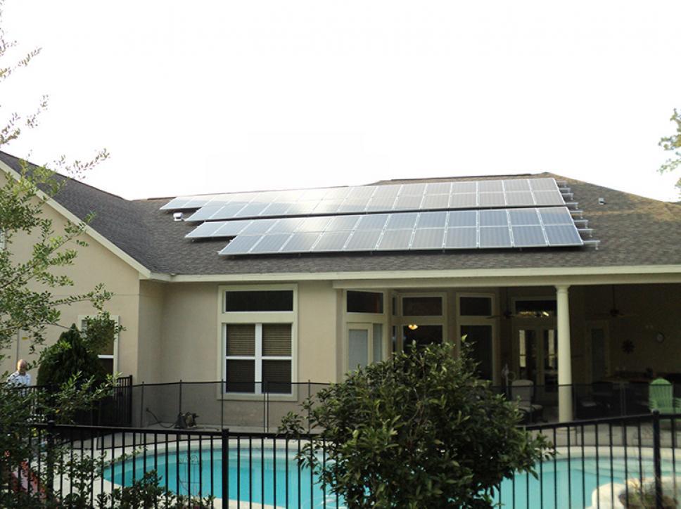 Solar pv system on Home with Pool
